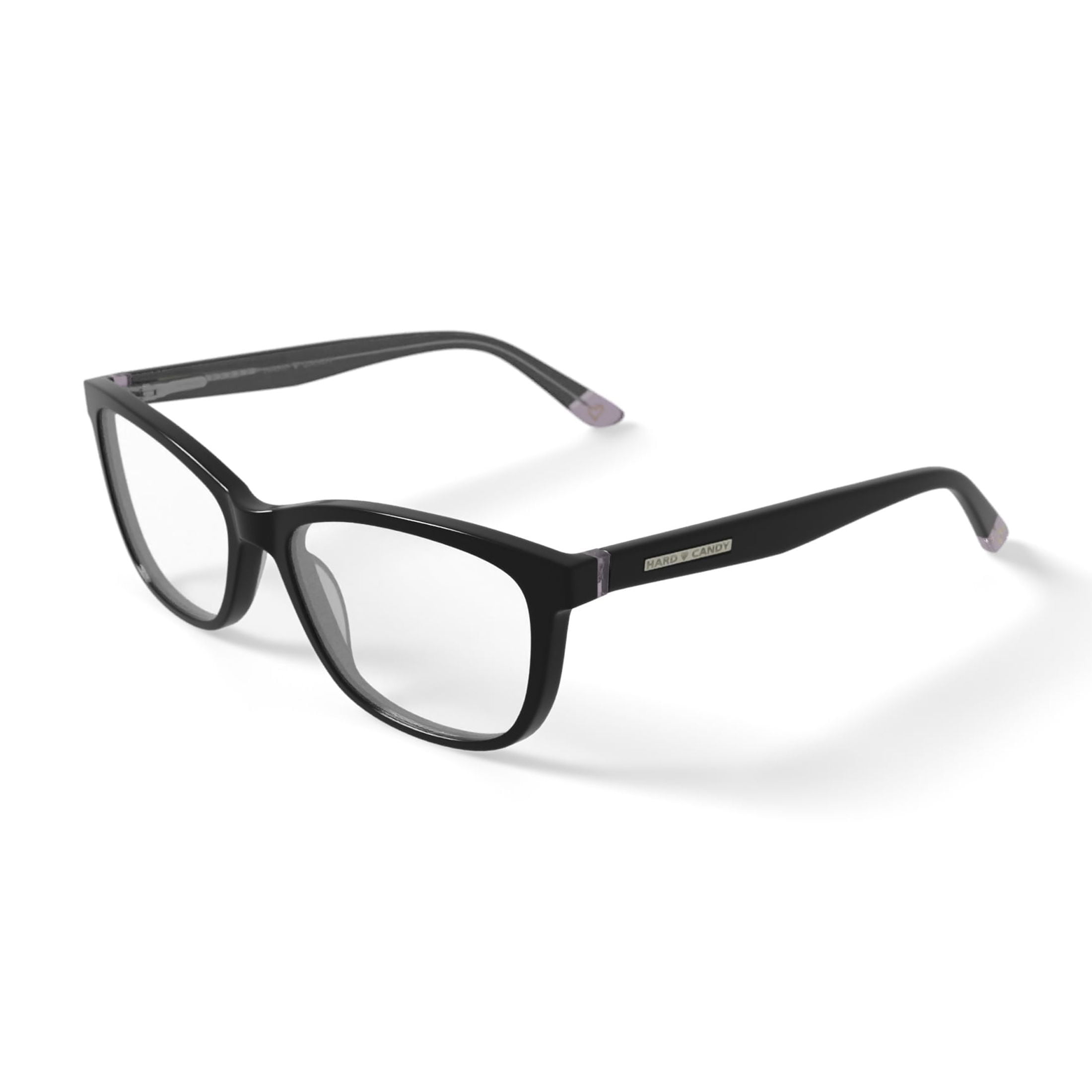 Hard Candy Women's HC38 Square Prescription Eyeglasses with Case, Dark Grey
