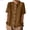 Brown, variant on Linen Blouse For Double Open Front Lapel Shirt Short Sleeve Top Plus Size Summer Beach Casual Collared Shirt, Size Small