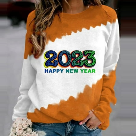 

Aueoeo Womens Long Sleeve Shirts Plus Size Shirts for Women Women s Fashion Printed Loose T-Shirt Long Sleeves Blouse Crew Neck Casual Tops