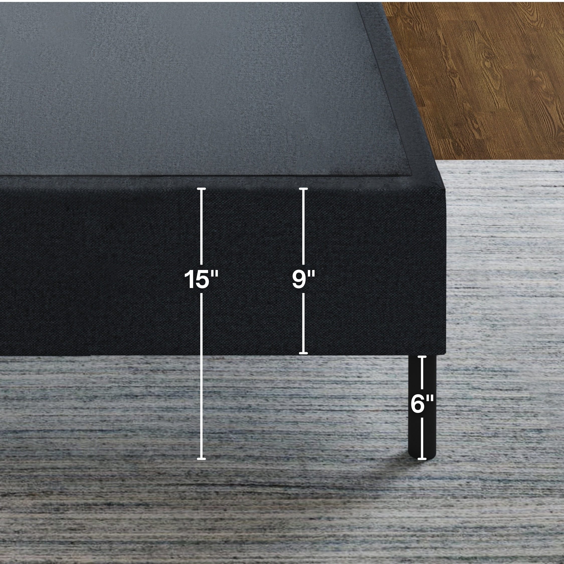 Boyd Sleep Omni Two-In-One King Size Metal Box Spring Foundation and Bed Frame with Headboard Brackets and Legs
