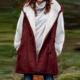 thumbnail image 2 of LYXSSBYX Womens Winter Coats Women Winter Solid Plus Velvet Coat Sleeveless Horn Buckle Pocket Over Coat Tops, 2 of 5