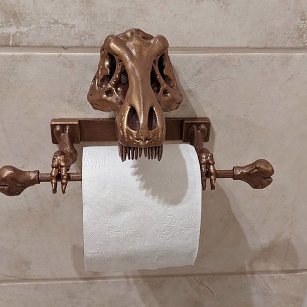 Portarrollos De Papel Higiénico Con Forma De Dinosaurio - Montaje En Pared, Resina Verde, Medidas 23x18x13 Cm, Para Baño Y Cocina