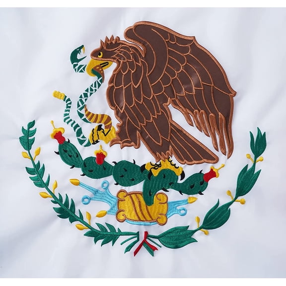 3' x 5' Mexico (Mexican) Flag | 3x5 feet | Double Sided Embroidered 300D – Indoor/Outdoor, Brass Grommets, Heavy Duty Oxford