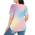 thumbnail image 6 of Enjoytime Womens T Shirt Color Block Short Sleeve Crew Neck Tees Top Loose Comfy Tops For Women Trendy, 6 of 7