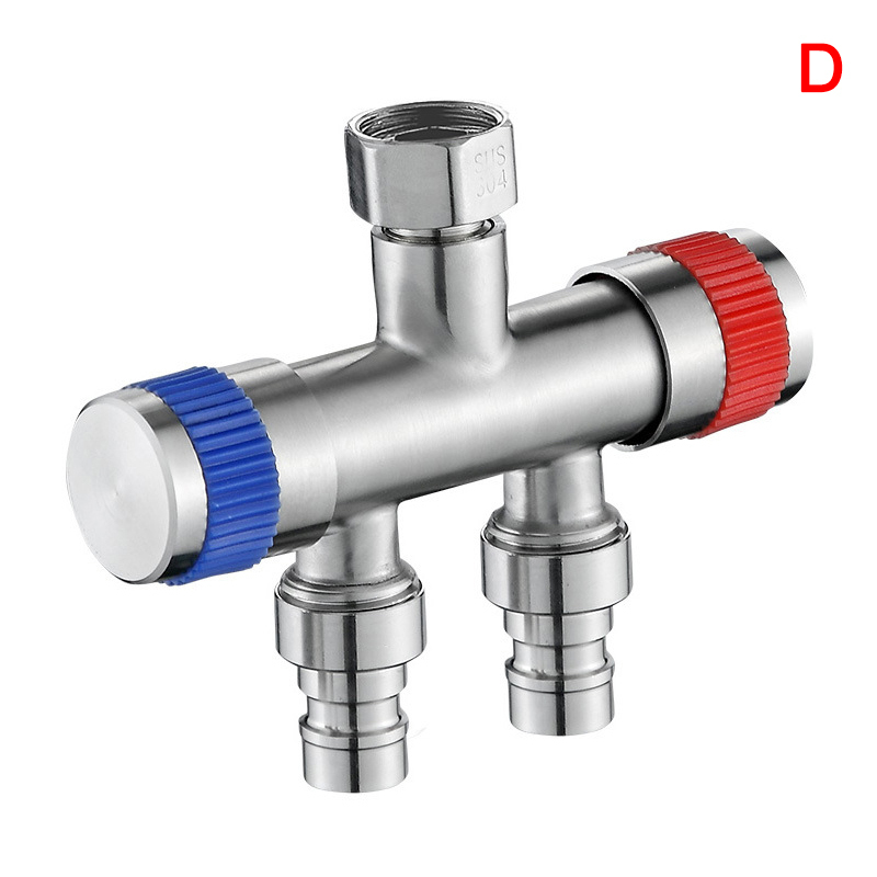 HXAZGSJA Stainless Steel 1 In 2 Out 2 Way Water Spliter Faucet Hose