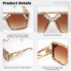 thumbnail image 4 of Gafas de sol brillantes con diamantes de imitación para mujer, gafas de sol de cristal de gran tamaño, gafas de sol cuadradas con purpurina y marco grueso, gafas de sol de discoteca retro para mujer, 4 of 6