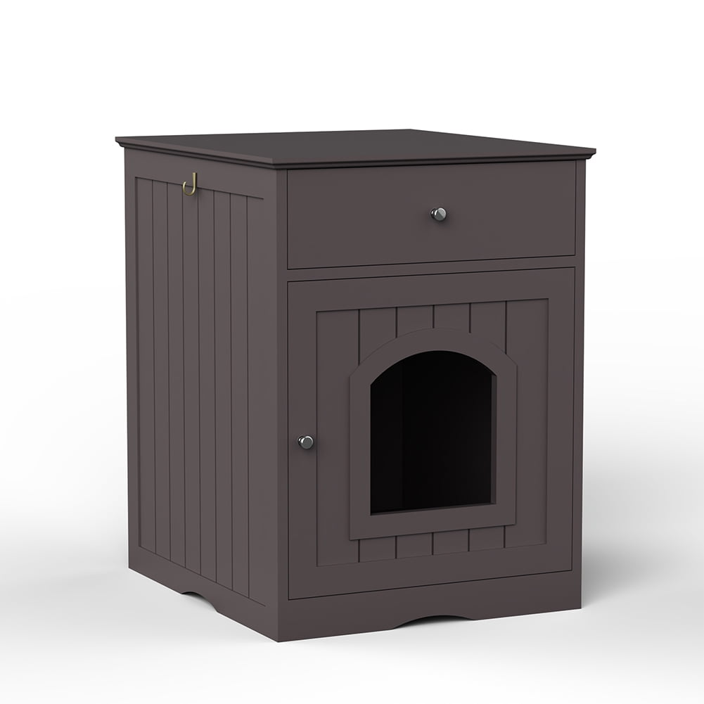 Kadyn Pet House, Solid Wood Cat Litter Box Enclosure with Drawer, Cat Home Nightstand for Indoor Cats, Brown Kadyn Pet House, Solid Wood Cat Litter Box Enclosure with Drawer, Cat Home Nightstand for Indoor Cats, Brown