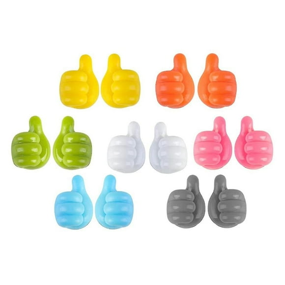 14 Pcs Silicone Thumb Wall Hook Creative Self Adhesive Multifunctional Thumb Wall Hook For Storing HAO
