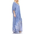 thumbnail image 4 of Sakkas Tacy Women's Casual Boho Summer Maxi Dress Caftan Kaftan Cover-up LougeWear - Sky Blue - One Size Regular, 4 of 5