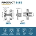 thumbnail image 2 of Uxcell 4 Pack Hidden Cabinet Door Hinges, 1.65" x 0.49" 180 Degree Cross Concealed Hinge for Wooden Box Invisible Door, Silver, 2 of 6
