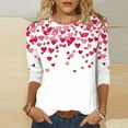 thumbnail image 2 of Goodeals Plus Size Valentines Shirts for Women Cute Oversized Heart Print Crewneck Shirts 3/4 Sleeve Funny Graphic Tee Shirt 2025 Fashion Casual Clothes Tops(White,XXXXXL), 2 of 4