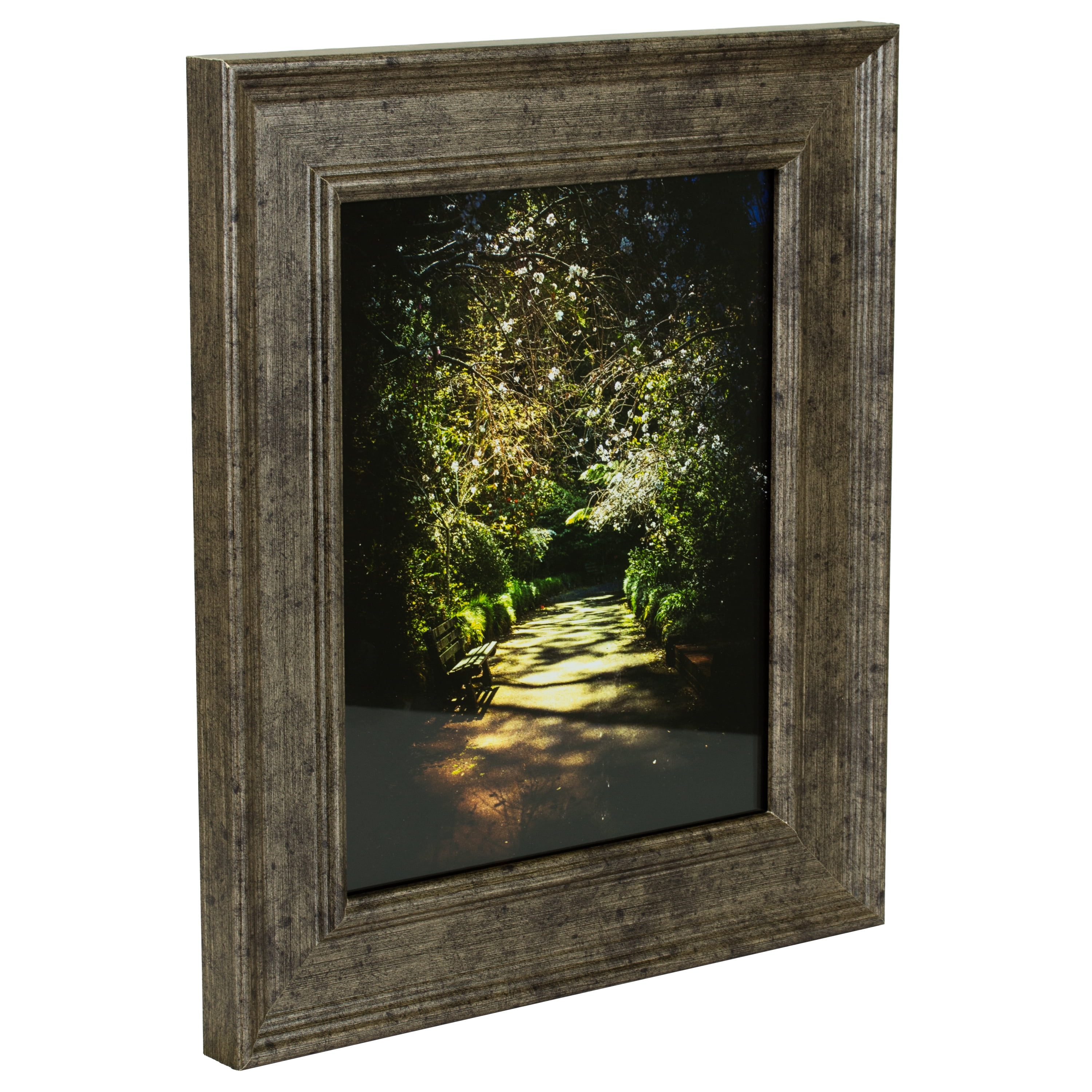Craig Frames Revival, 18x24 inch Tarnished Silver Picture Frame Matted for a 12x18 Photo