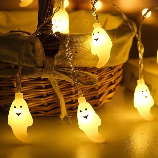 Decoraciones de Halloween, adornos de Halloween, regalos de Halloween, luces de Halloween de 9.84 pies, 20 luces LED a batería, bonitas para ventanas, decoración interior y exterior, decoraciones para