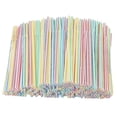thumbnail image 1 of 300 Pieces Plastic Drinking Straws 8 Inches Long Multi-Colored Striped Bedable, 1 of 5