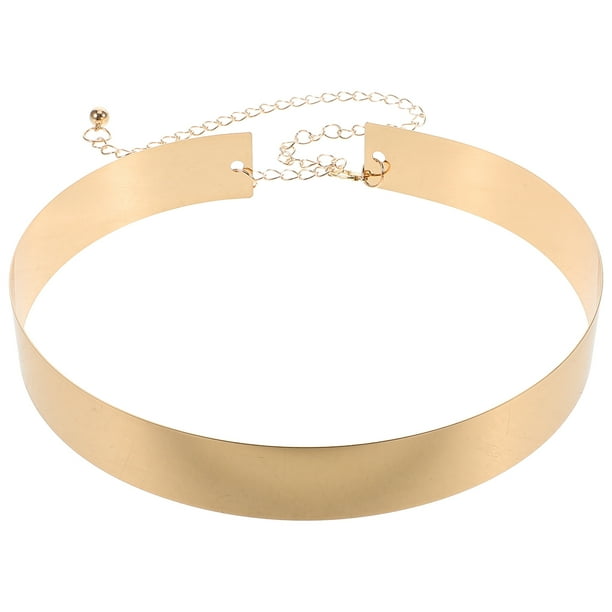 Cinturón ancho de metal con cadena para vestidos de mujer, cinturón dorado brillante, joyería de moda para vestidos de boda y formales.