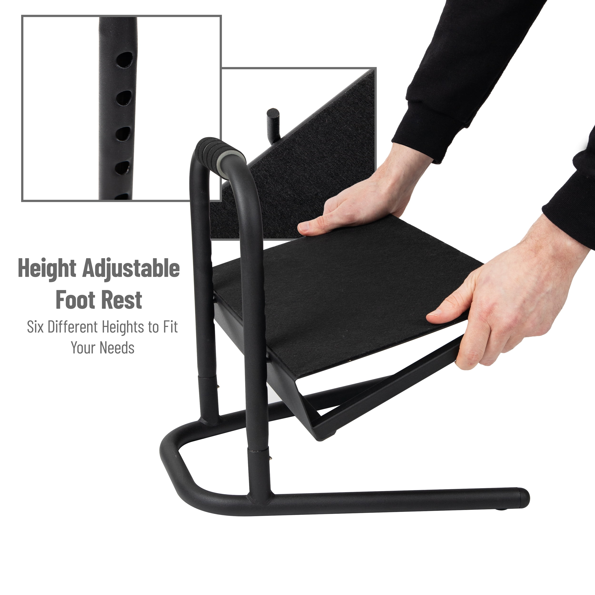 Mind Reader Adjustable Height Ergonomic Foot Rest Black FTLINE-BLK