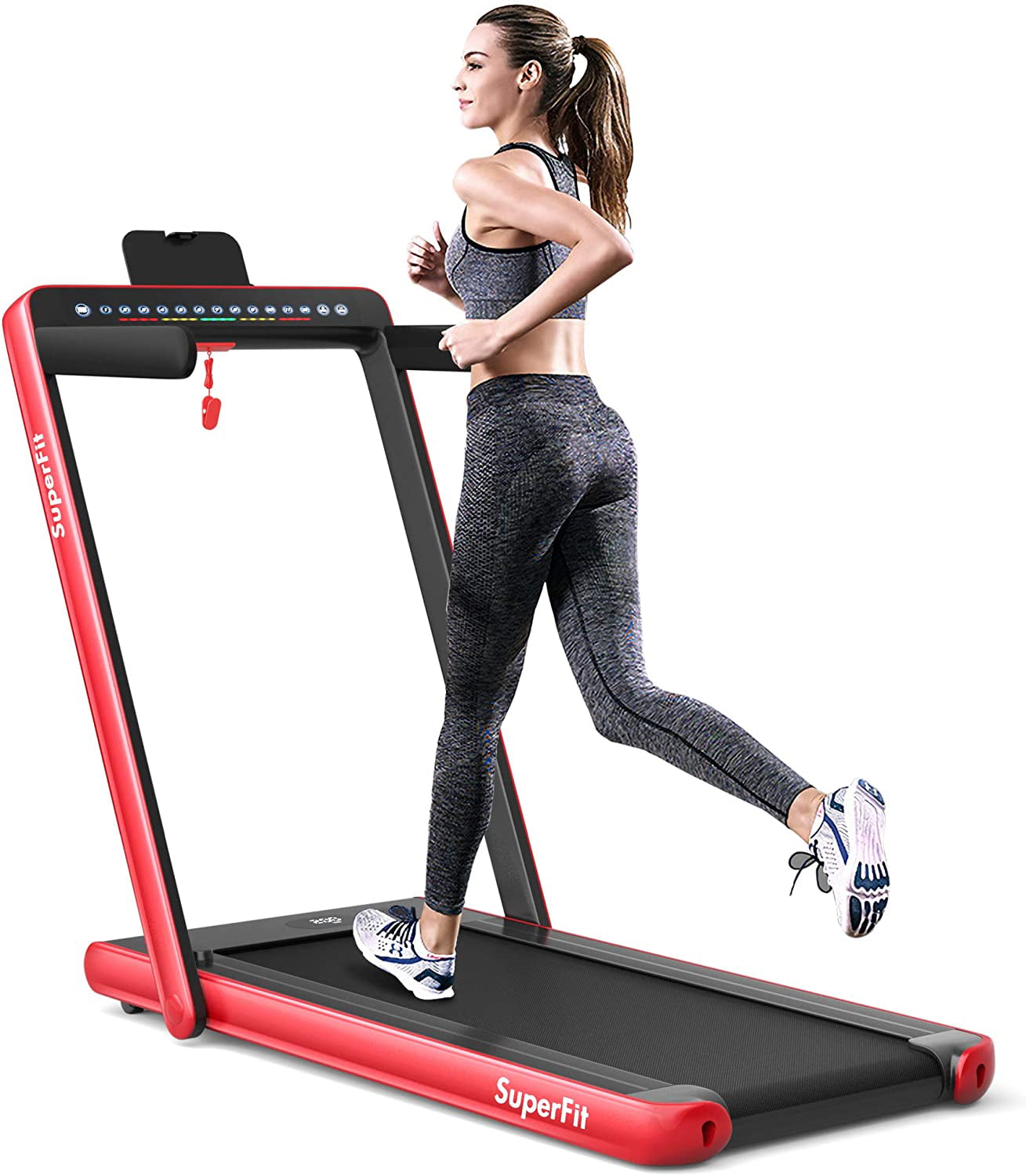 ANCHEER 2.25HP Treadmill 2 in 1 Folding Electric Running Machine Smooth Quiet US 