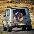 thumbnail image 3 of Fotbe Sunset Ocean Watercolor Dolphin Spare Tire Cover Thickening Universal Fit for Jeep, Trailer, RV, SUV, Truck, Tough Tire Wheel Soft Cover-14 inch, 3 of 8