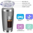 thumbnail image 4 of 20oz Tumbler with Lid and Straw Stainless Steel Tumbler Cup Vacuum Insulated Double Wall Travel Coffee Mug Perfect for Car Cup Holders(Gray 1 Pack), 4 of 7