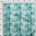 thumbnail image 3 of oneOone Georgette Viscose Turquoise Green Fabric Abstract Face Sewing Craft Projects Fabric Prints By Yard 42 Inch Wide, 3 of 4