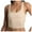 Beige, variant on Slim Fitting Threaded Vest Strap Tank Top for Women Lightweight Comfortable Stretch Casual Wear Layering