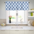 thumbnail image 5 of Valances for Windows Farm Blue White Buffalo Plaid Rod Pocket Short Curtain for Bathroom Living Room Bedroom Spring Easter Day 1 Panel 42x12in, 5 of 9