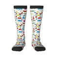 thumbnail image 2 of Lsque Summer Printed Crew Socks Men's Women's LightWeight Thin Casual Calf Socks ,Knee High Socks,Cotton Socks, 2 of 9