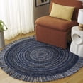 thumbnail image 2 of SAFAVIEH Renewal Donelle Solid Area Rug, Navy/Beige, 5' x 5' Round, 2 of 7