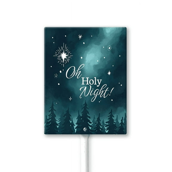 Christmas Yard Signs with Metal Stakes, 8×12 Inch Christmas Decorations Outdoor Yard, O Holy Night Holiday Xmas Garden Yard Supplies for Winter Party Outdoor Front Yard Lawn