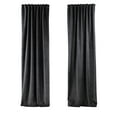 thumbnail image 5 of 3S Brother's Solid Luxury Matte Velvet Soft Curtains Set of 2 Panels Hanging Back Tap & Rod Pocket Home Décor Bedroom Kitchen Office Windows Room Darkering ( Charcoal-52"x63"), 5 of 6