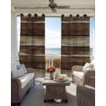 thumbnail image 6 of Brown Wooden Blackout Curtains for Bedroom Living Room Darkening Curtains 84 Inch Length 2 Panels Set Vintage Farmhouse Retro Art Window Curtain Insulated Window Treatment Grommet Drapes 42"x84", 6 of 9