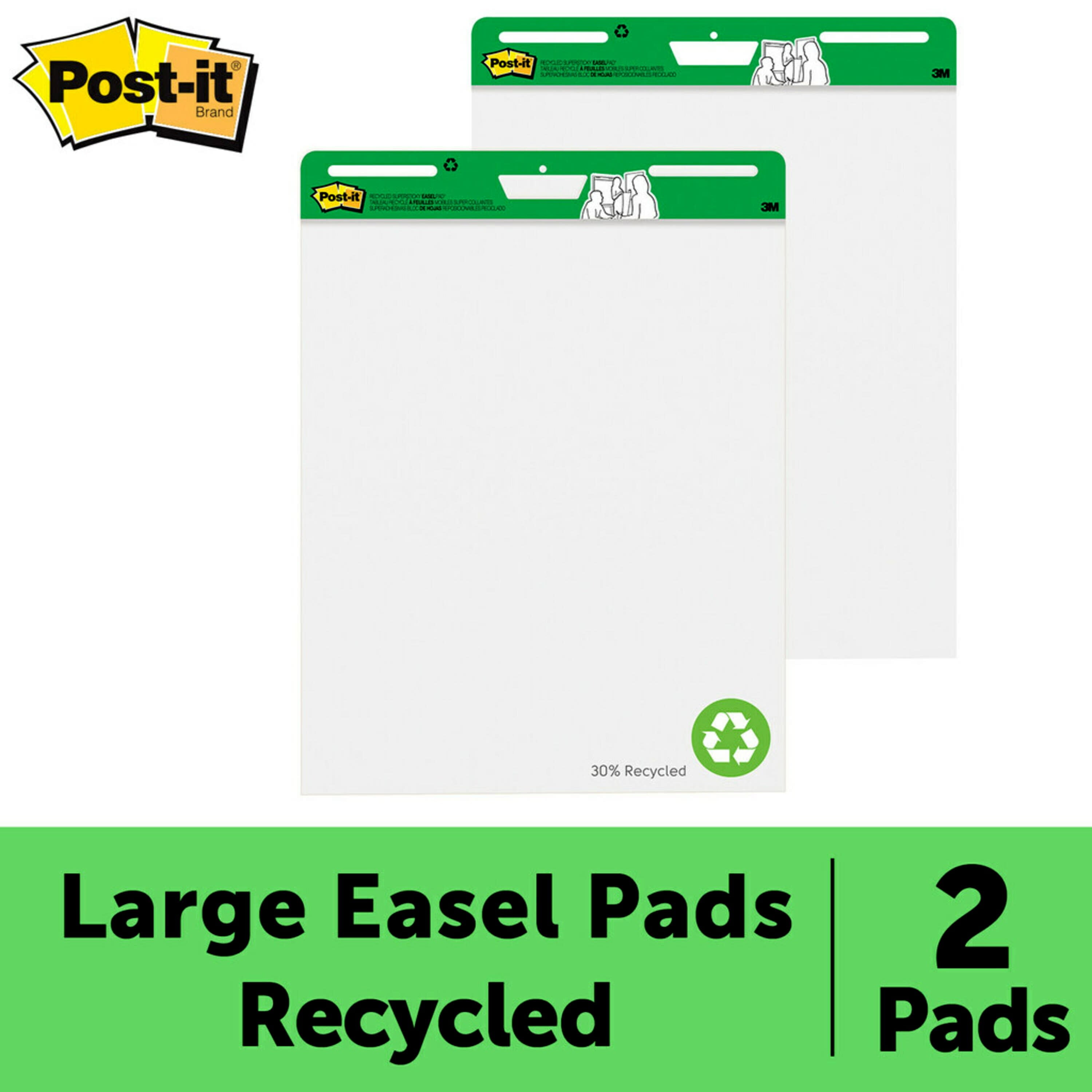 Post-it Self-Stick Easel Pads, 25 x 30, White, 30 Shts/Pad, 2