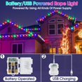 thumbnail image 2 of 100 luces LED de cuerda para exteriores, cadena de luces con pilas de 33 pies, 8 modos de luces de hadas impermeables, luces de piscina alimentadas por USB con control remoto para trampolín, camping,, 2 of 5