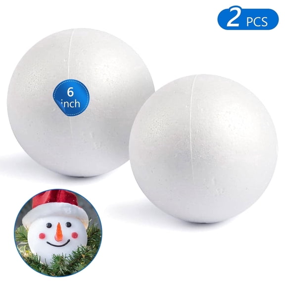 Hengbo 2 Pcs 6 inch Polystyrene Spheres Round Big Foam Balls for Arts DIY Party Decor