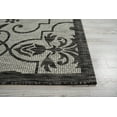 thumbnail image 4 of Nourison Garden Party Indoor/Outdoor Transitional Damask Ivory/Charcoal 7' x 10' Area Rug, (7' x 10'), 4 of 10