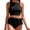 Black, variant on Women 2 Piece Bikini Set Crew Neck Sleeveless Cropped Halter Side Bow Trunks Stretchy Modest Bathing Suit (XL, Multicolor)
