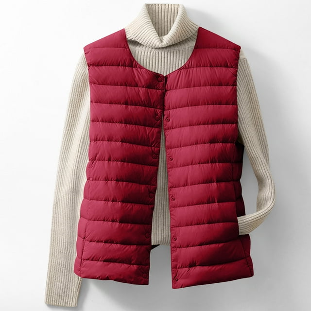 Abrigo informal sin mangas y sin capucha para mujer, chaquetas y abrigos de invierno a la moda, cálido, acolchado, de plumón, sin mangas, sólido, blusa, chaqueta para mujer