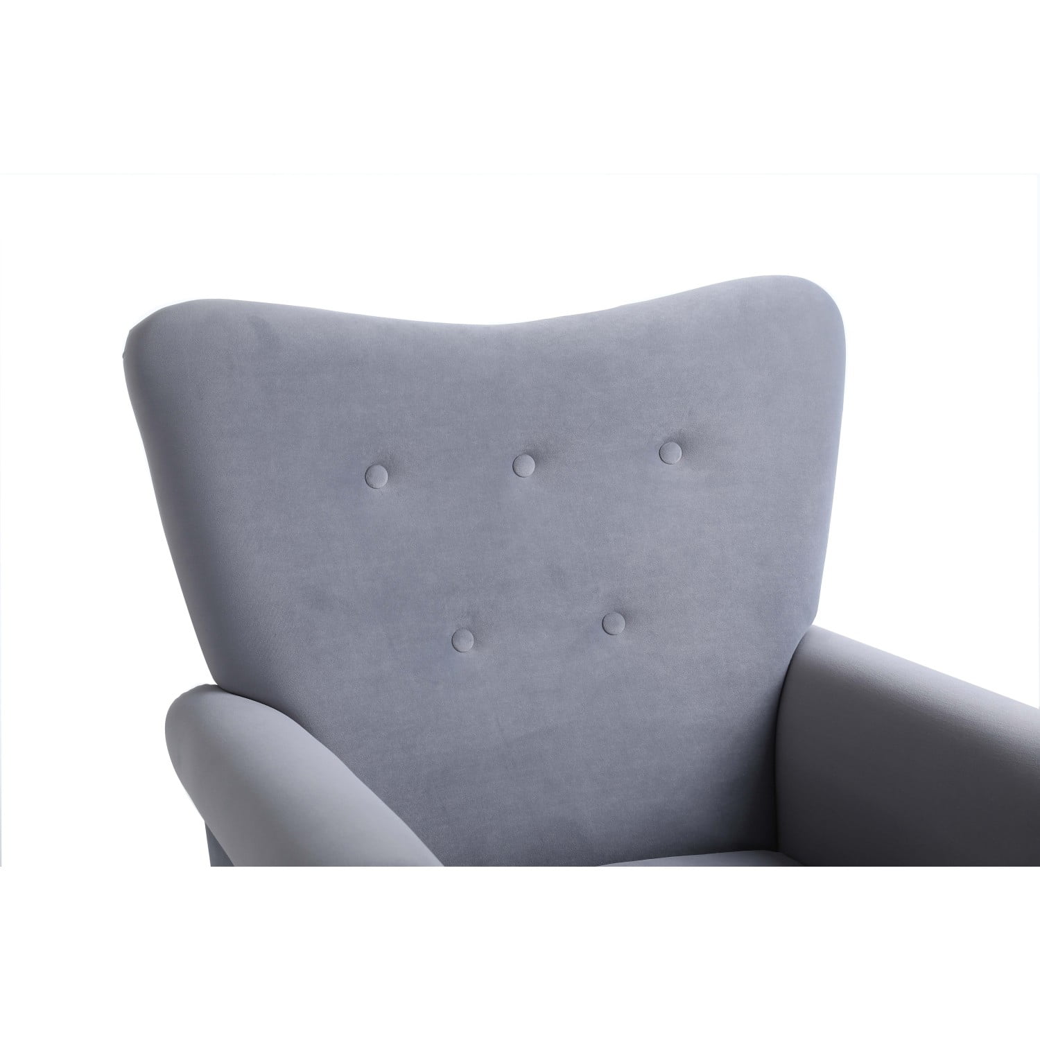 Living Room Rocking Chair, Modern Velvet Upholstered Accent Rocker Chair with Padded Seat and Wood Legs, High Back Glider Rocking Arm Chair for Nursery Baby Room Bedroom Playroom, Grey