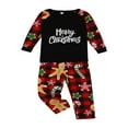 thumbnail image 4 of Matching Family Christmas Pajamas  Long Sleeve Letter Raglan Tops + Cartoon Pants Set, 4 of 8