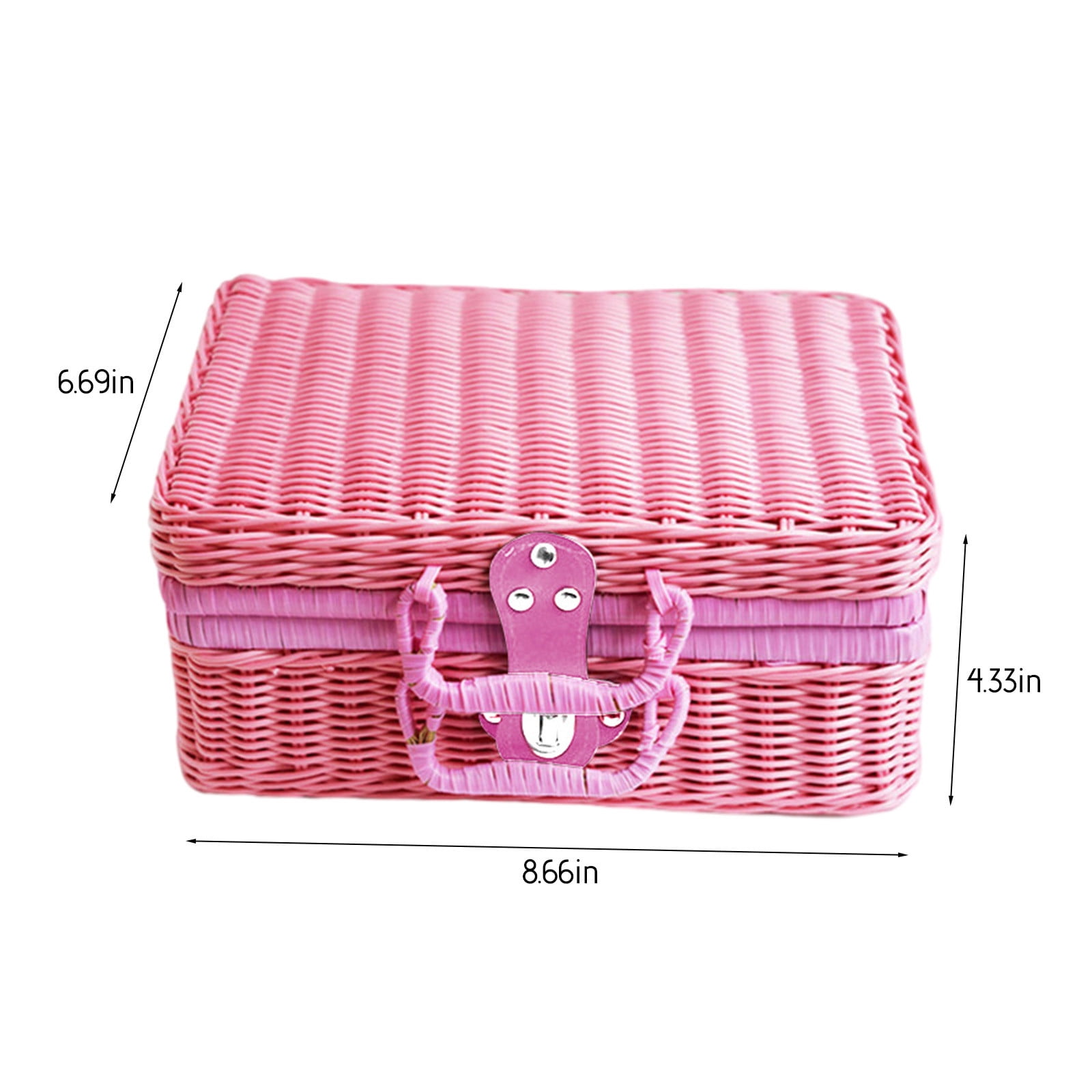 SPORYYO Retro Portable Imitation Rattan Storage Box - Wedding Photography Decoration, Photo Souvenir Organizer