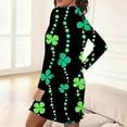 thumbnail image 4 of Sakmal Long Sleeve Moomoo Nightgownss for Women St Patrick's Day Soft Pajama Sleep Dress Shamrock Print Short Ladies Nightgown L, 4 of 6
