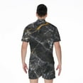 thumbnail image 2 of Black Grey Marble Short Sleeve Men'S Rompers Casual Summer Jumpsuits Outfit, 2 of 4