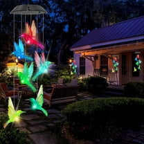 Wind Chimes For Outside Unique Memorial Wind Chimes,Outdoor Courtyard Solar Lights Solar Wind Chime Lights Hummingbird Hanging Chandeliers Scenery Decorative Lights