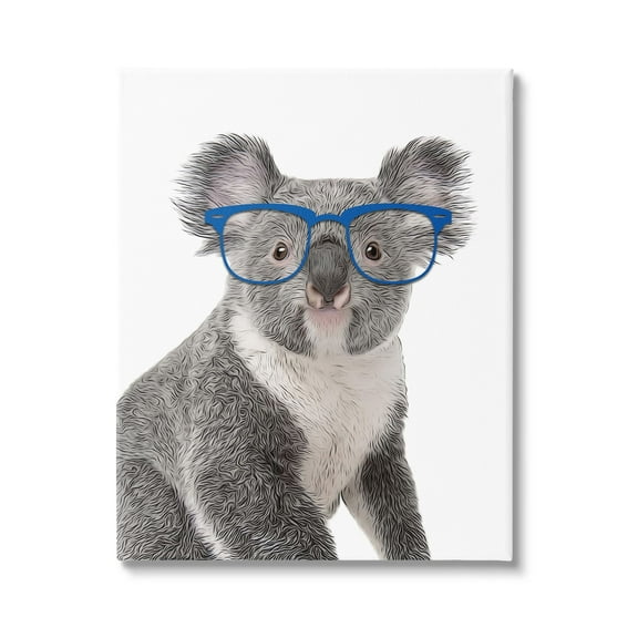Stupell Industries Wild Koala Wearing Glasses Animal Animals & Insects Painting Gallery Wrapped Canvas Print Wall Art