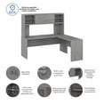 thumbnail image 5 of Echo 72W L Shaped Computer Desk with Hutch in Modern Gray - Engineered Wood, 5 of 6
