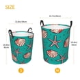thumbnail image 3 of Picia Starfish and Shell Large Laundry Basket, Waterproof, Freestanding Laundry Hamper, Collapsible Tall Clothes Hamper with Extended Handles-, 3 of 8