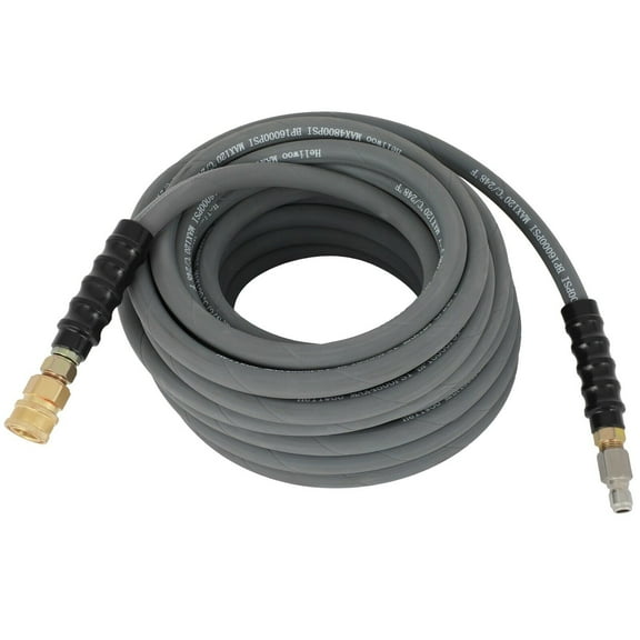 50Ft Pressure Washer Hose 3/8" 4000psi Cold & Hot Water Pressure Washer Gray
