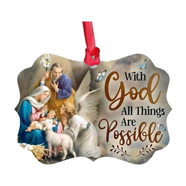 Tainini Clearance sale ! 3.14inch Acrylic Christmas Ornaments Hanging Crafts Christmas , for Xmas Home Decor (Nativity)