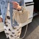 thumbnail image 4 of Bolsa De Hombro Bolsa de piscina de paja para mujer Bolsas de verano de moda con cinta de encaje (Beige) Tmvgtek Para Estrenar, 4 of 8