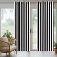 thumbnail image 4 of Black Striped Outdoor Curtains for Patio Waterproof,Windproof Privacy Curtains with Weighted Bottom,Modern Farmhouse Black White Stripes Outside Drapes for Picnic Garage Yard Cabana 54"x95" 1 Panel, 4 of 8